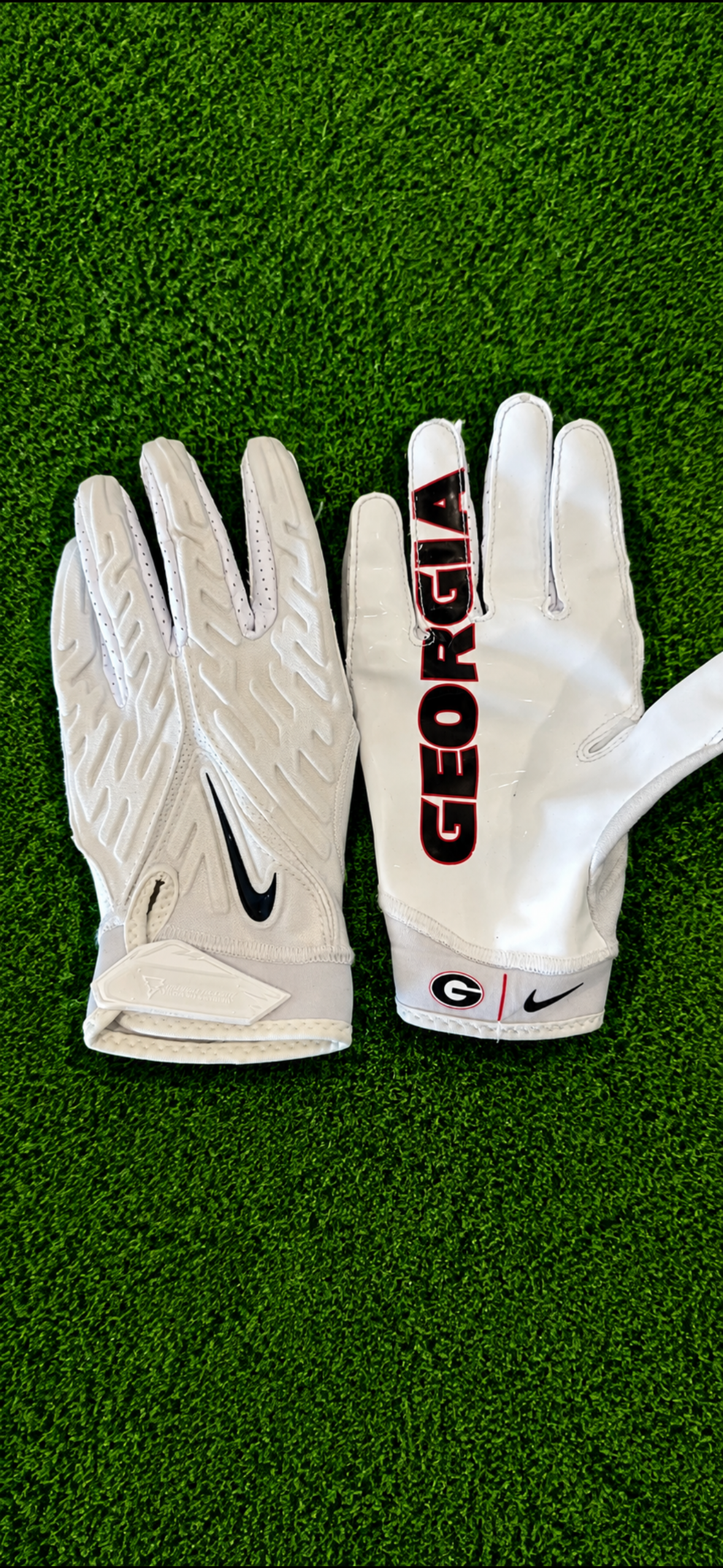 White UGA Gloves